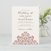 Levendige Floral Parfum Delight Mandala bruiloft Kaart (Staand voorkant)