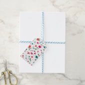 Levendige Floral Pattern Art Cadeaulabel (Met Touw)