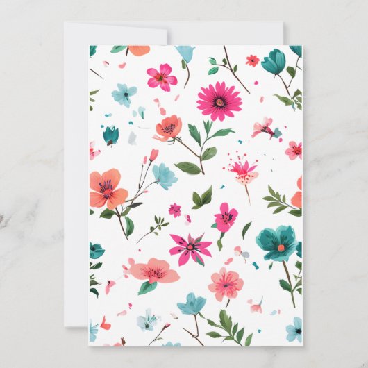 Levendige Floral Pattern Art Kaart (Voorkant)