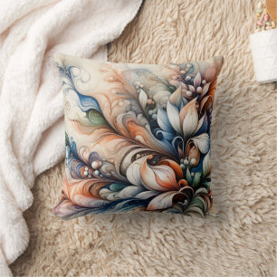 Levendige Floral Swirl artwork Kussen
