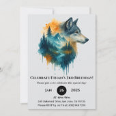 Levendige Forest Wolf verjaardag Kaart (Voorkant)