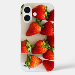 Levendige Foto Rode Aardbei Zomer Fruit iPhone 16 Hoesje