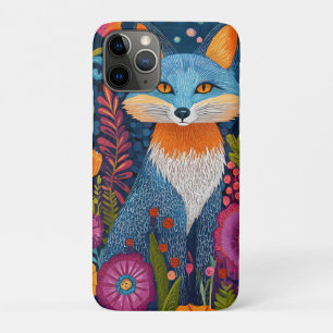 Levendige Fox Dot Art te midden van weelderige flo iPhone 11 Pro Hoesje