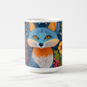 Levendige Fox Dot Art te midden van weelderige flo Koffiemok