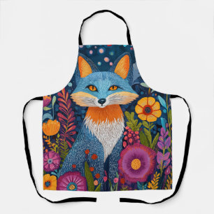Levendige Fox Dot Art te midden van weelderige flo Schort
