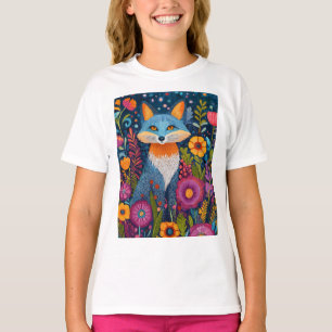 Levendige Fox Dot Art te midden van weelderige flo T-shirt