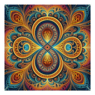 Levendige Fractal Art Jigsaw puzzel Perfect Poster