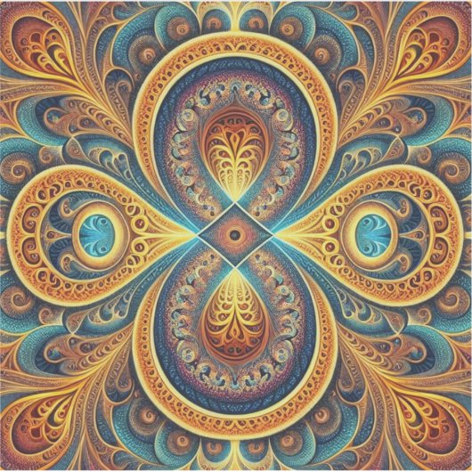 Levendige fractale kunst sticker (Voorkant)