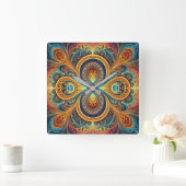 Levendige fractale kunst vierkante klok (Huis)