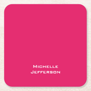 Levendige framboos rozeachtig rood modern stijlvol vierkante kartonnen onderzetter