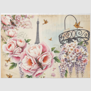 Levendige Franse Collage Decoupage   Parijse Vinta Tissuepapier