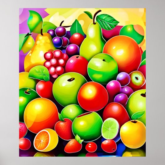 Levendige Fruit Medley Art Poster (Voorkant)