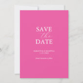 Levendige Fuchsia Pink Save The Date Uitnodiging (Voorkant)