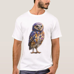 Levendige Galactische Uil Schildering Mannen T-shirt