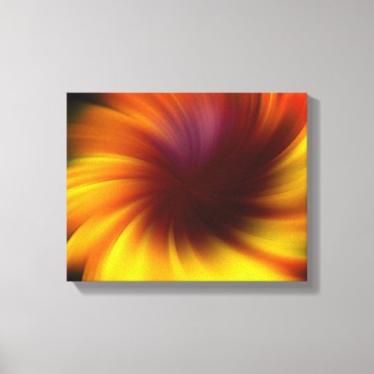 Levendige geel bruine wervelingen Abstract Canvas Afdruk (Voorkant)