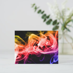 Levendige Geel Oranje Paarse Abstracte Rook Briefkaart