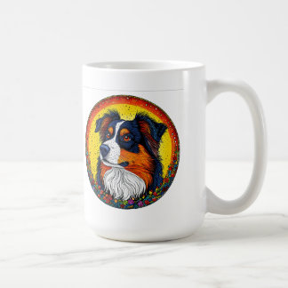 Levendige geïllustreerde portret van een hond koffiemok