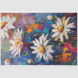 Levendige gekleurde Daisy Flowers Decoupage Tissuepapier