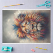 Levendige gekleurde leeuw hoofd decoupage tissuepapier (Craft)