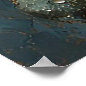 Levendige gele rozen met dauwolieverfschilderij poster (Hoek)