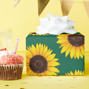 Levendige Gele Zonnebloem Bloei Cadeaupapier