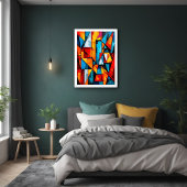 Levendige geometrische Abstract - Dynamische kubis Perfect Poster