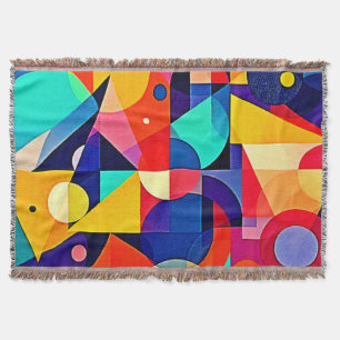Levendige Geometrische Abstracte Kunst Deken