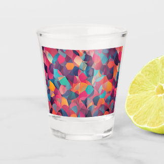 Levendige geometrische Abstracte kunst Shot Glas