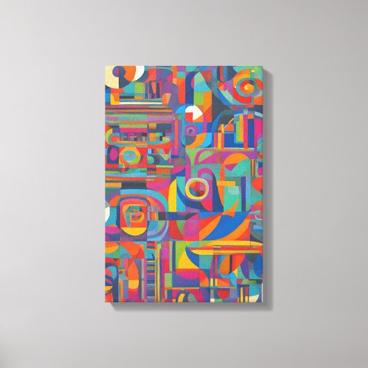 Levendige geometrische Abstracte moderne kleurrijk Canvas Afdruk (Voorkant)