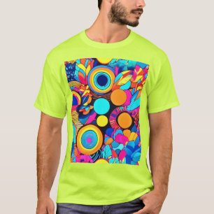 Levendige geometrische Abstracte patronen T-shirt
