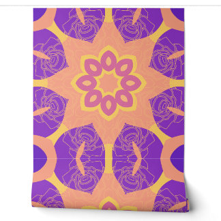 Levendige geometrische bloemenmandala behang