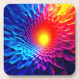 Levendige Geometrische Energie Vortex Kunst Bier Onderzetter