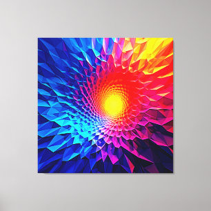 Levendige Geometrische Energie Vortex Kunst Canvas Afdruk
