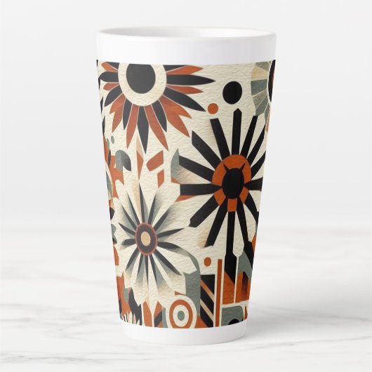 Levendige geometrische Garden Latte-Mok Latte Mok (Voorkant)