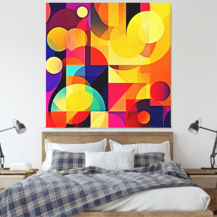 Levendige geometrische harmonie canvas afdruk