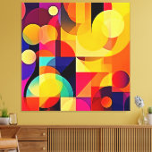 Levendige geometrische harmonie canvas afdruk (Insitu (Woonkamer))