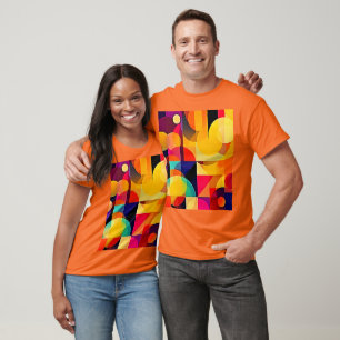 Levendige geometrische harmonie t-shirt