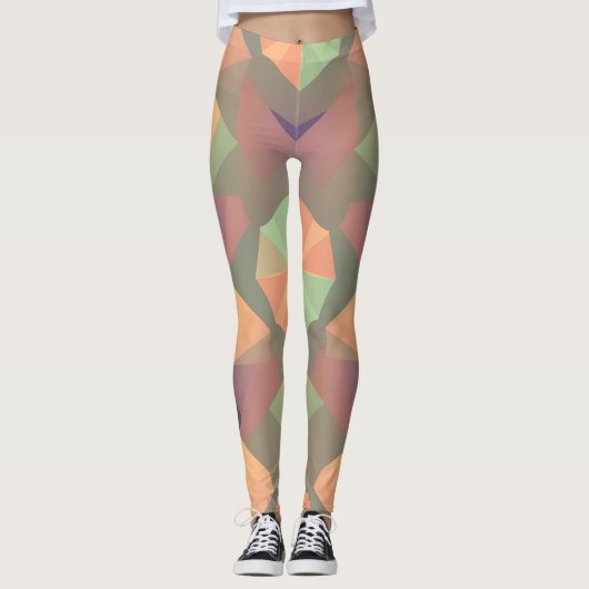 Levendige geometrische Leggings - Artistic Seamles (Voorkant)