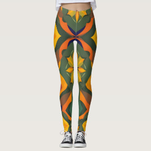 Levendige geometrische Leggings - Zachte kleurherh