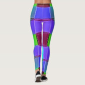 Levendige geometrische lichtgolven leggings (Achterkant)