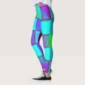 Levendige geometrische lichtgolven leggings (Links)