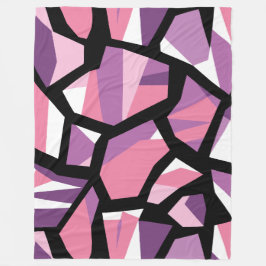 Levendige geometrische mozaïek in roze en Paarse Fleece Deken