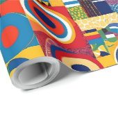 Levendige geometrische patchwork Afro-Amerikaanse  Cadeaupapier (Rol Hoek)