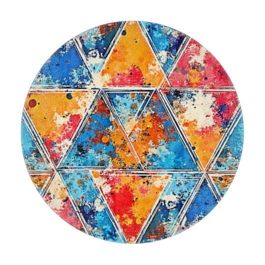 Levendige geometrische splash art snijplank (Voorkant)