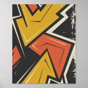 Levendige geometrische street art poster