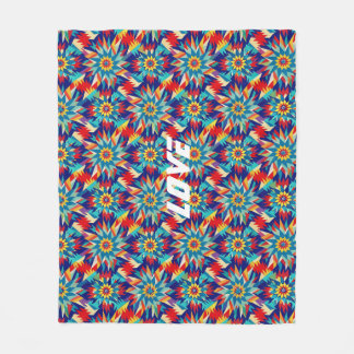 Levendige geometrische trippy multikleurige lichtf fleece deken