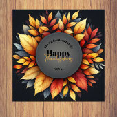 Levendige gestileerde herfstbladeren Thanksgiving Poster