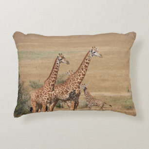 Levendige Giraffe familie Accent Kussen