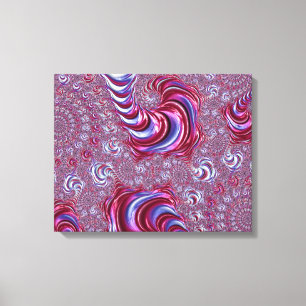 Levendige Glanzende Groovy Trippy Spiraalvormige F Canvas Afdruk