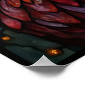 Levendige Glas in lood Haan Art Poster (Hoek)